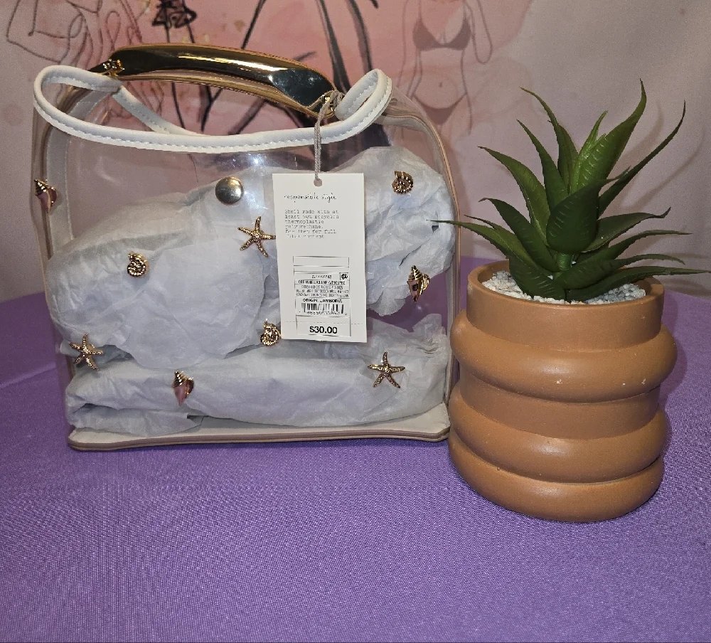 A New Day Clear Mini Bag with Gold Star Accents - Picture 3 of 5